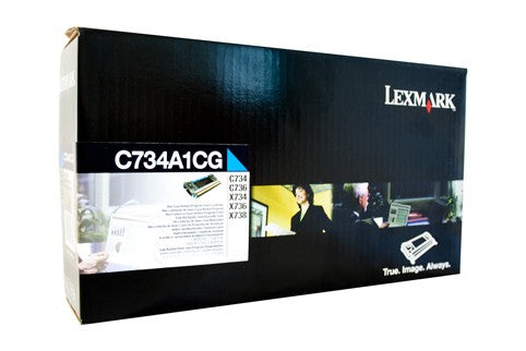 LEXMARK C734A1CG CYAN TONER CARTRIDGE