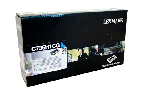 LEXMARK C736H1CG CYAN TONER CARTRIDGE HIGH YIELD