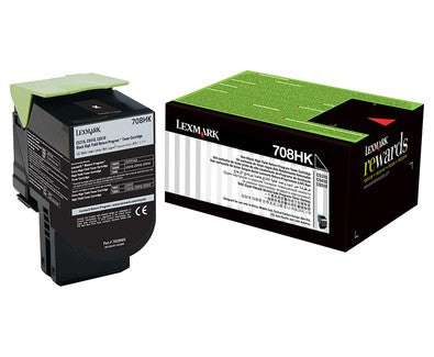 LEXMARK 70C8HKE 70C8HK0 BLACK TONER CARTRIDGE 708HKE