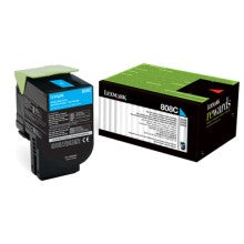 LEXMARK 80C80C0 808C CYAN TONER CARTRIDGE LOW YIELD