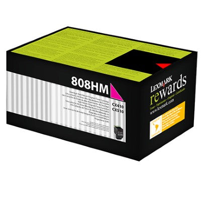 LEXMARK 80C8HME 80C8HM0 808HM HY MAGENTA TONER CARTRIDGE HIGH YIELD