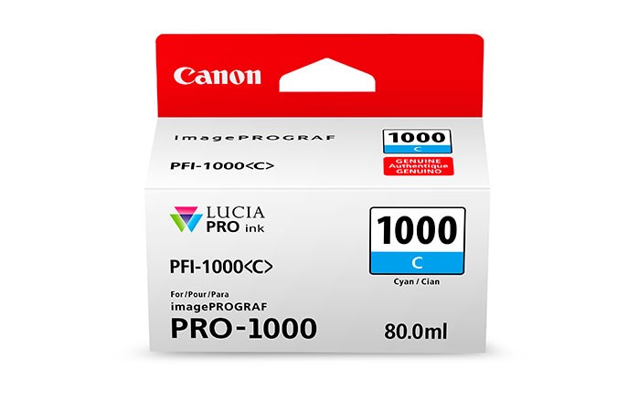 CANON PFI1000 CYAN INK CARTRIDGE