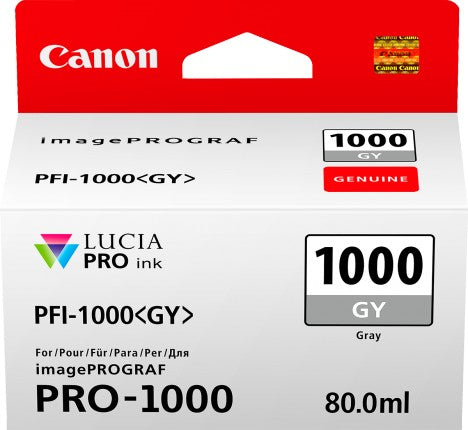 CANON PFI1000 GREY INK CARTRIDGE