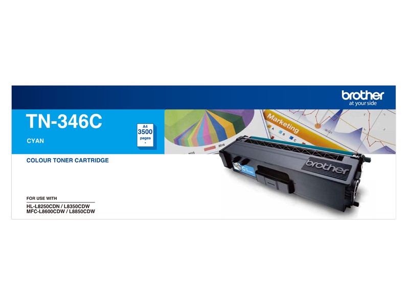 BROTHER TN346 CYAN TONER CARTRIDGE HIGH YIELD