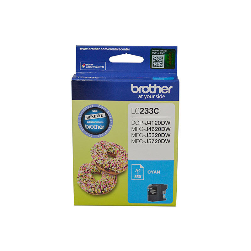 BROTHER LC233 CYAN INK CARTRIDGE
