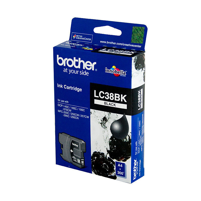 BROTHER LC38 BLACK INK CARTRIDGE