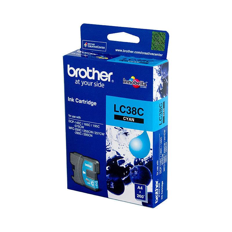 BROTHER LC38 CYAN INK CARTRIDGE