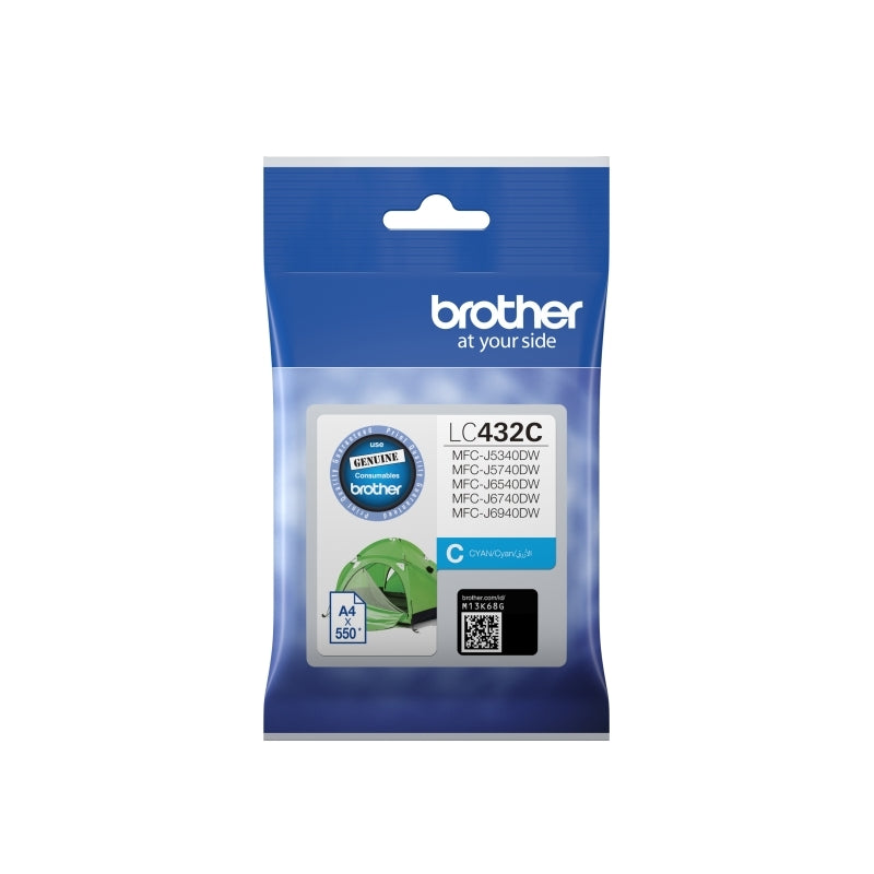 BROTHER LC432 CYAN INK CARTRIDGE