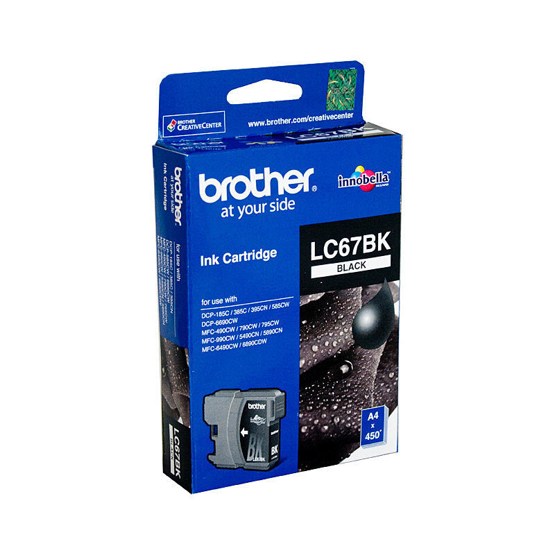BROTHER LC67 BLACK INK CARTRIDGE