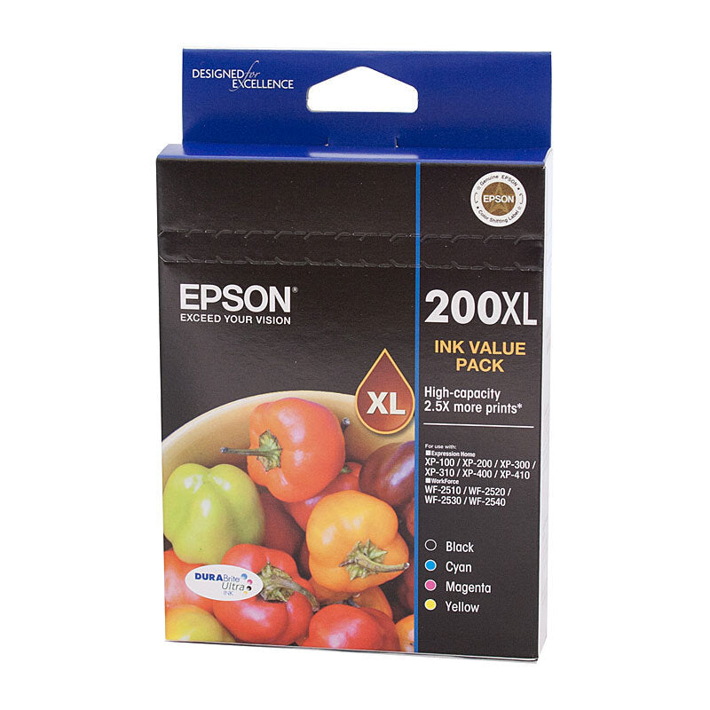 EPSON T2016 200XL HIGH YIELD INK VALUE PACK B C M Y