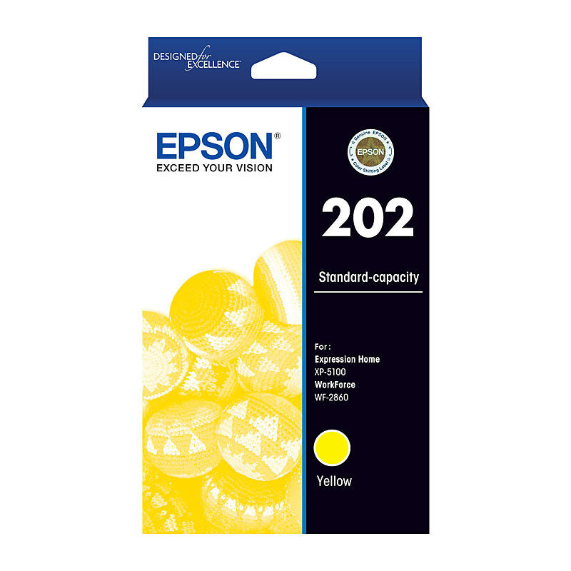 GENUINE EPSON C13T02N492 202 YELLOW STANDARD INK CARTRIDGE