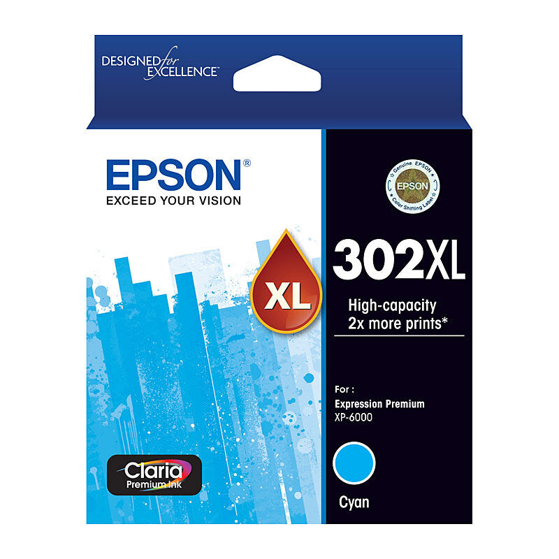 EPSON C13T01Y292 302 HIGH YIELD CYAN INK CARTRIDGE