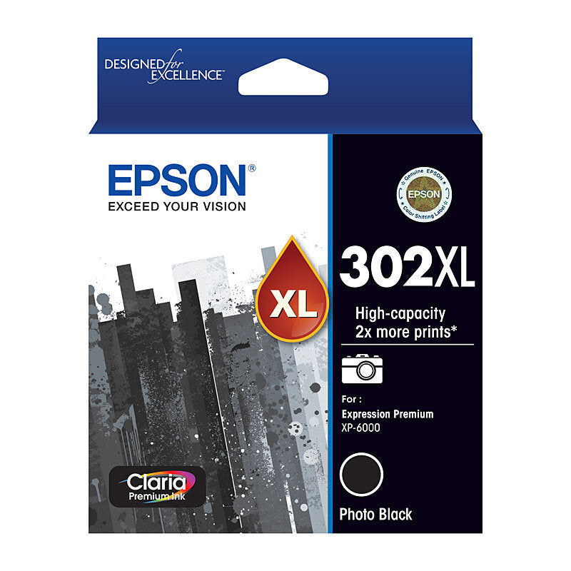 EPSON C13T01Y192 302 HIGH YIELD PHOTO BLACK INK CARTRIDGE