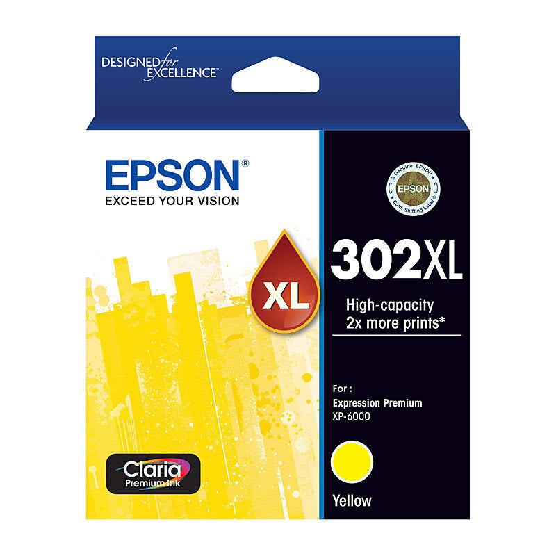 EPSON C13T01Y492 302 HIGH YIELD YELLOW INK CARTRIDGE
