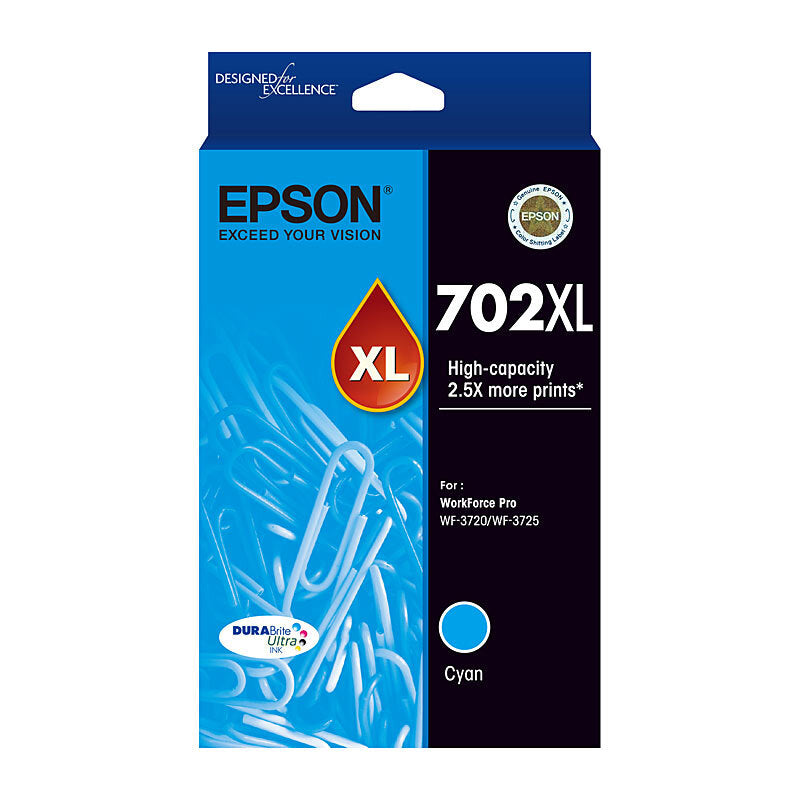 EPSON C13T345292 702XL CYAN HIGH YIELD INK CARTRIDGE