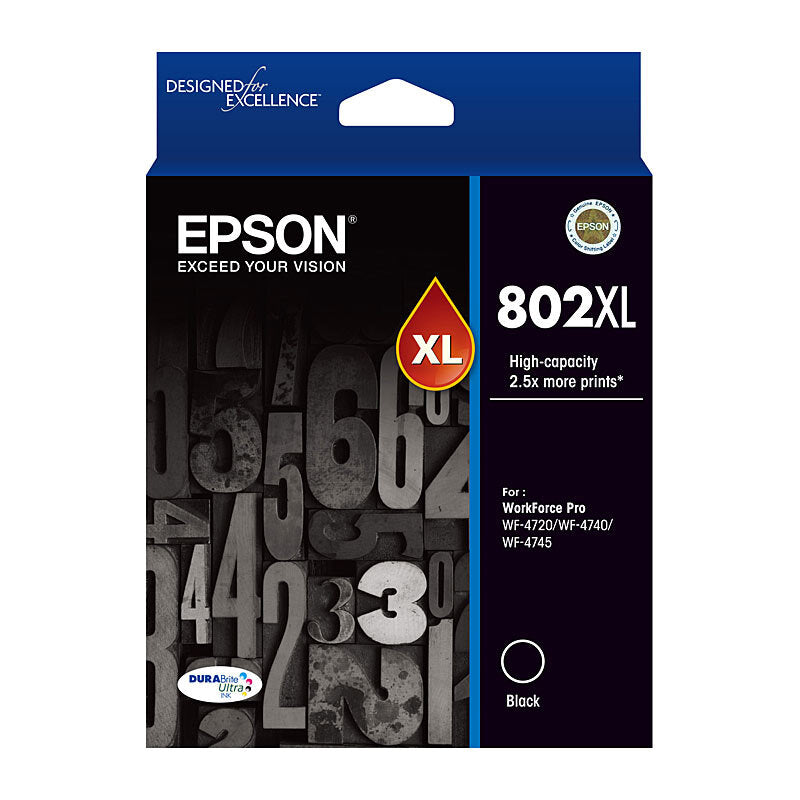 EPSON C13T356192 802XL BLACK HIGH YIELD INK CARTRIDGE