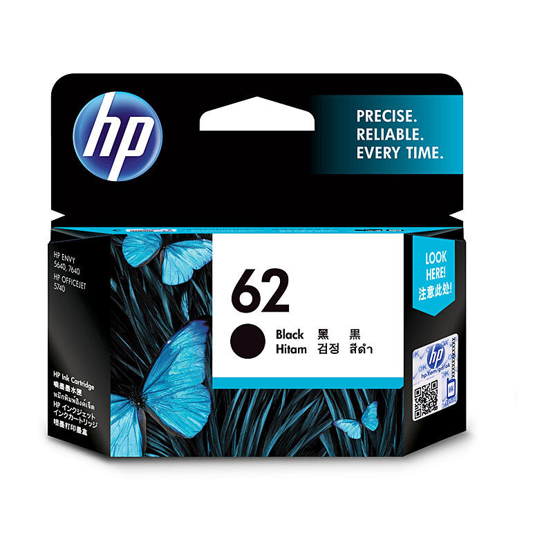 HP C2P04AA 62 BLACK INK CARTRIDGE