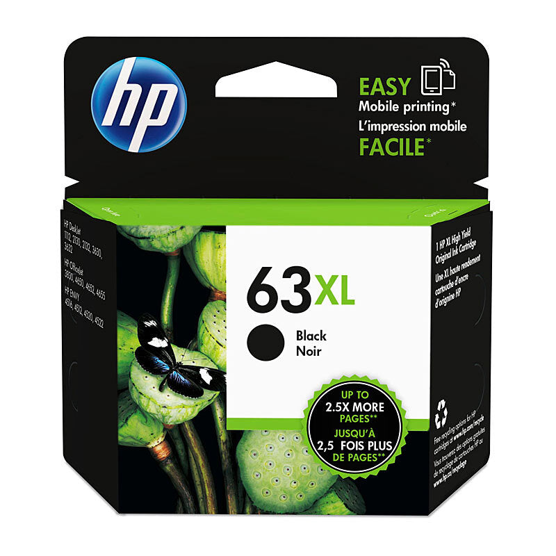 HP F6U64AA 63XL BLACK INK CARTRIDGE