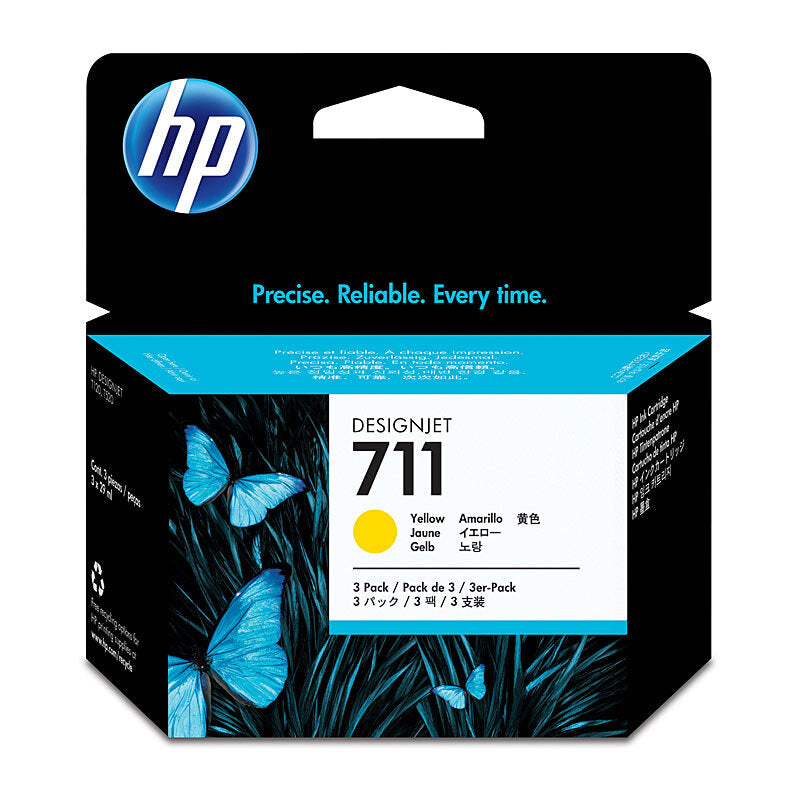 HP CZ136A 711 YELLOW 3PK INK CARTRIDGE