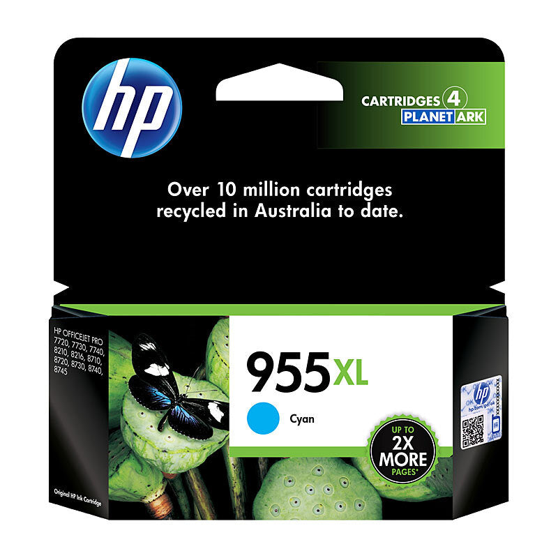 HP L0S63AA 955XL CYAN INK CARTRIDGE.