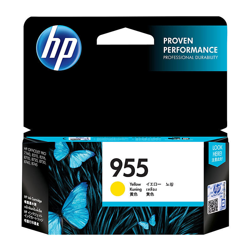 HP L0S57AA 955 YELLOW INK CARTRIDGE.