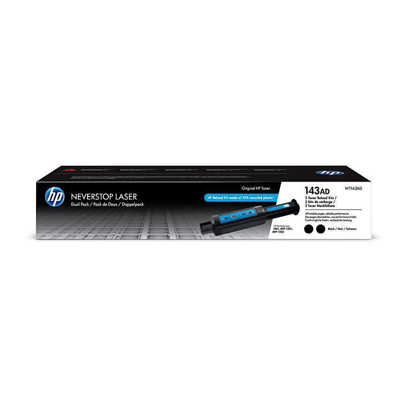 HP W1143AD 143AD BLACK TWINPACK TONER CARTRIDGE