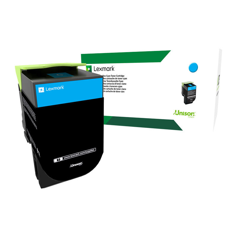 LEXMARK 70C80C0 708C CYAN TONER CARTRIDGE STANDARD YIELD