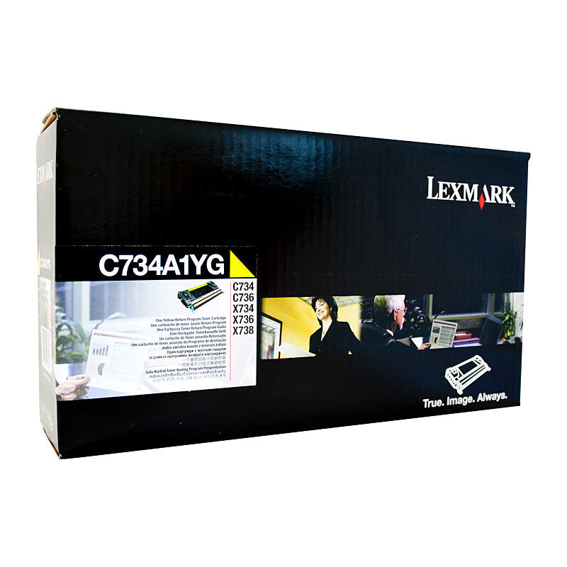 LEXMARK C734A1YG YELLOW TONER CARTRIDGE