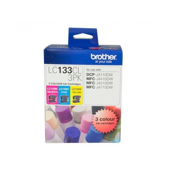 BROTHER LC133 INK CARTRIDGE CMY COLOUR PACK
